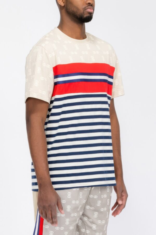 Chain Link Print Short-Sleeve T-Shirt – Chest Tape Detail