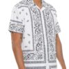 Men’s Collared Print Button-Down Shirt – Modern Print