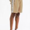 Snake Print Track Shorts with Zipper Pockets