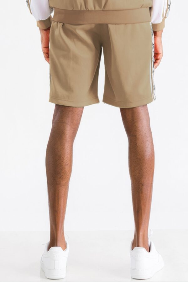 Snake Print Track Shorts with Zipper Pockets