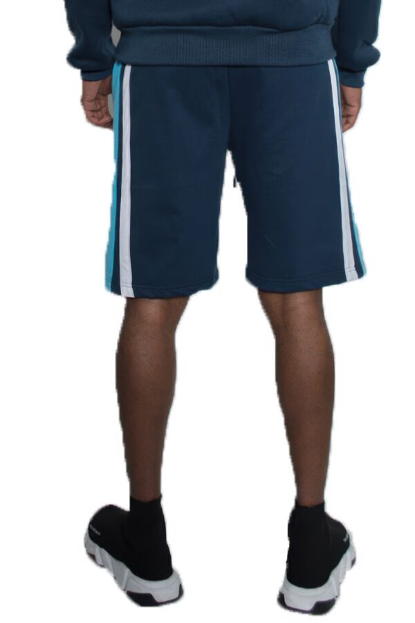 Men’s Color Block Stripe Sweat Shorts – Elastic Waist