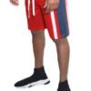 Men’s Color Block Stripe Sweat Shorts – Elastic Waist
