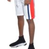 Men’s Color Block Stripe Sweat Shorts – Elastic Waist