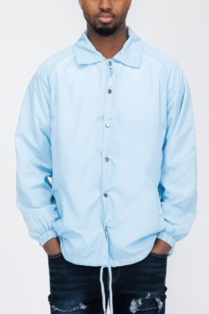 Men’s Coaches Windbreaker Jacket – Drawstring Waist