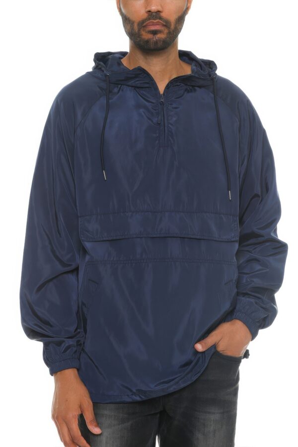 Men’s Color Block Anorak – Quarter-Zip Pullover Windbreaker