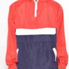 Men’s Color Block Anorak – Quarter-Zip Pullover Windbreaker