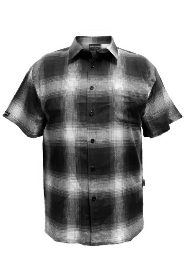 Men’s Plaid Short-Sleeve Shirt with Chest Pocket