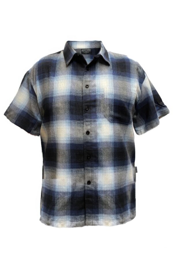 Men’s Plaid Short-Sleeve Shirt with Chest Pocket