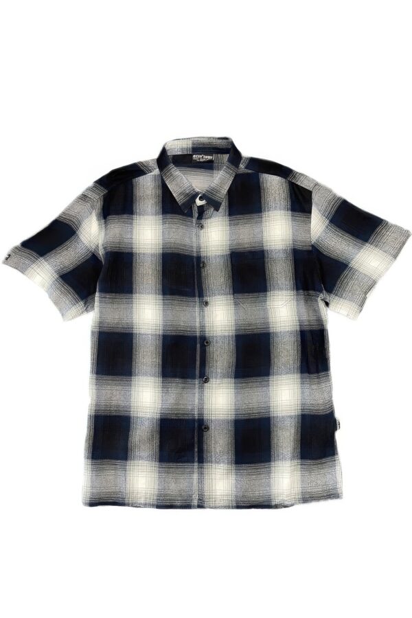 Men’s Plaid Short-Sleeve Shirt with Chest Pocket