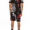 Men’s Cotton Print T-Shirt & Short Set – Chrome Cross