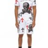 Men’s Cotton Print T-Shirt & Short Set – Chrome Cross