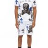 Men’s Cotton Print T-Shirt & Short Set – Chrome Cross
