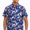 Men’s Tropical Print Hawaiian Button-Down Shirt
