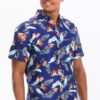 Men’s Tropical Print Hawaiian Button-Down Shirt