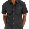 Two-Pocket Short Sleeve Shirt with Branded Buttons