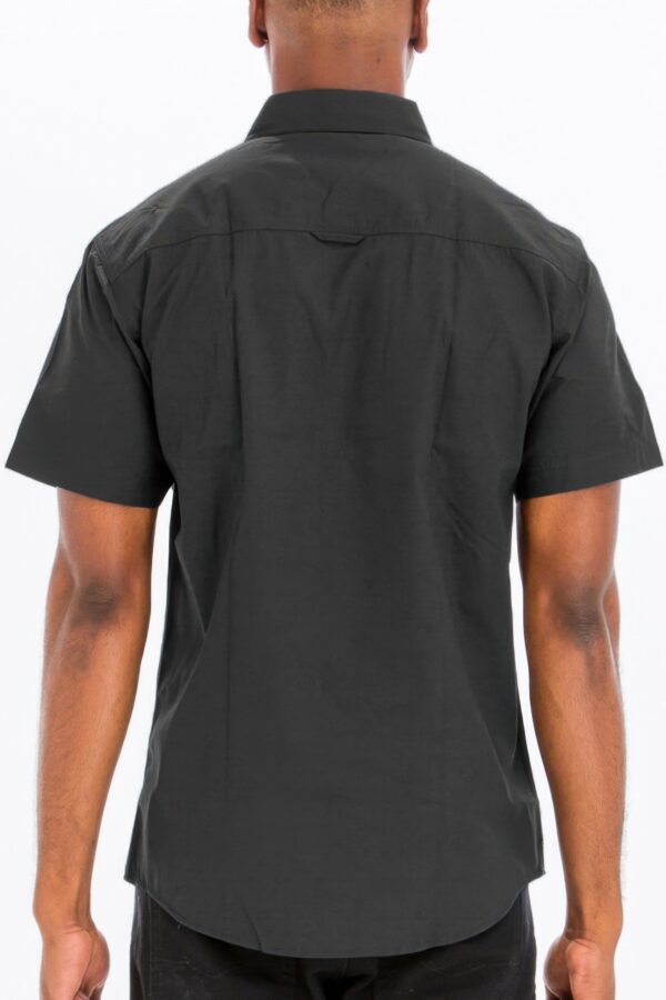 Two-Pocket Short Sleeve Shirt with Branded Buttons