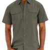 Two-Pocket Short Sleeve Shirt with Branded Buttons