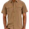 Two-Pocket Short Sleeve Shirt with Branded Buttons