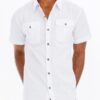 Two-Pocket Short Sleeve Shirt with Branded Buttons