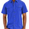 Two-Pocket Short Sleeve Shirt with Branded Buttons