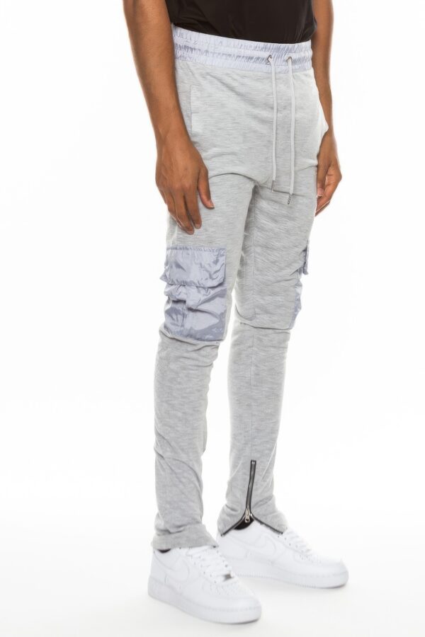 Heathered Cotton Blend Joggers – Cargo Snap Pocket