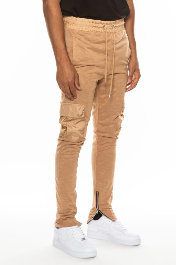 Heathered Cotton Blend Joggers – Cargo Snap Pocket