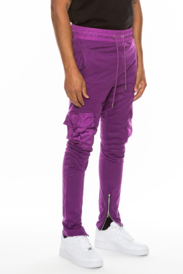 Heathered Cotton Blend Joggers – Cargo Snap Pocket