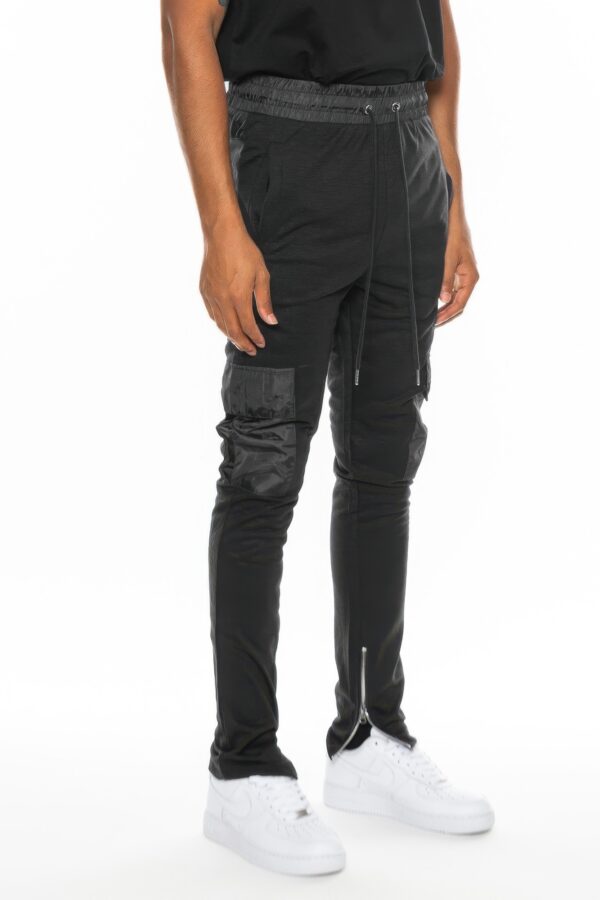 Heathered Cotton Blend Joggers – Cargo Snap Pocket