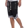 Mesh Basketball Shorts with Contrast Stripe Band