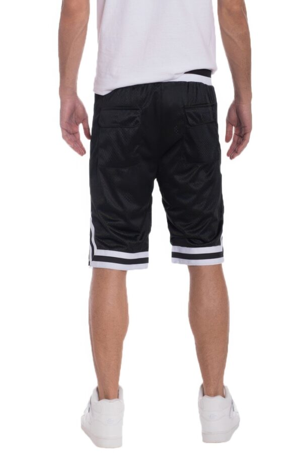 Mesh Basketball Shorts with Contrast Stripe Band