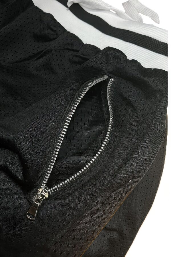 Mesh Basketball Shorts with Contrast Stripe Band