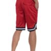 Mesh Basketball Shorts with Contrast Stripe Band