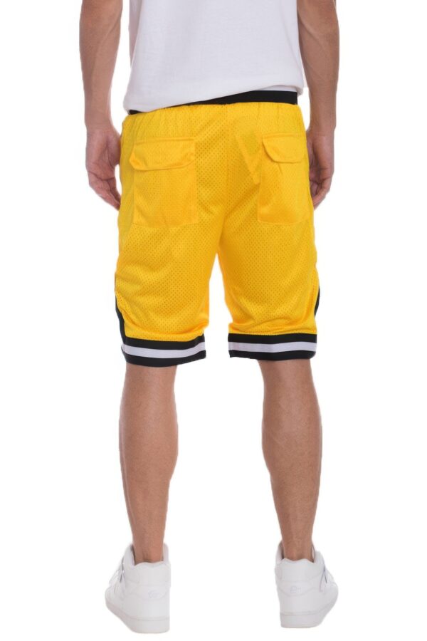 Mesh Basketball Shorts with Contrast Stripe Band