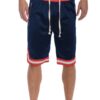 Mesh Basketball Shorts with Contrast Stripe Band