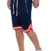 Mesh Basketball Shorts with Contrast Stripe Band