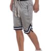 Mesh Basketball Shorts with Contrast Stripe Band