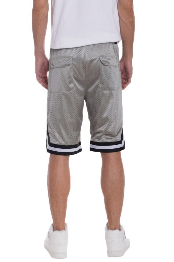 Mesh Basketball Shorts with Contrast Stripe Band
