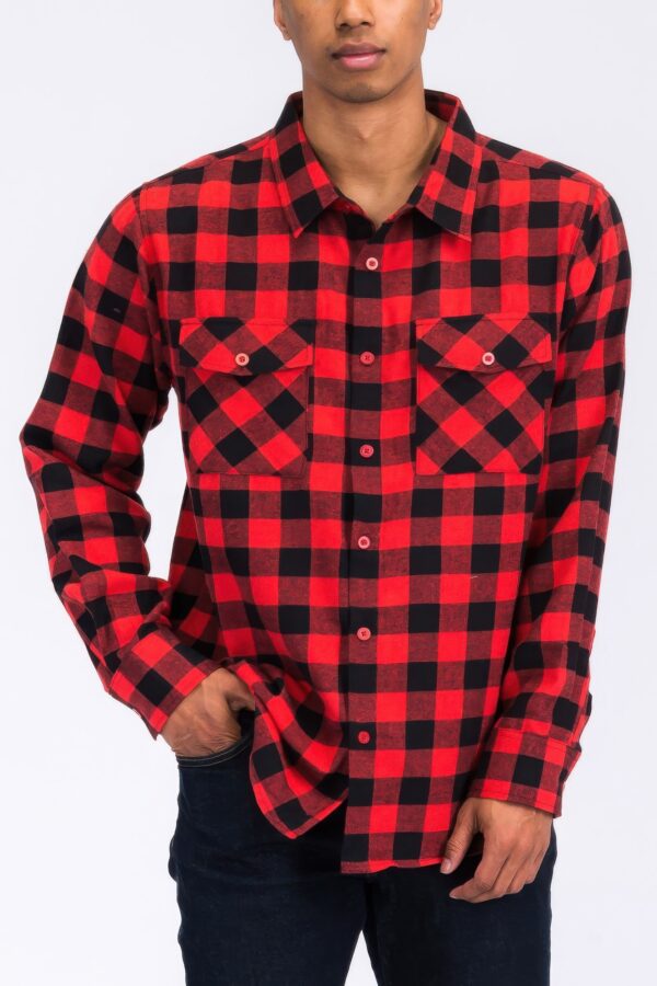 Regular Fit Cotton-Blend Plaid Flannel Shirt