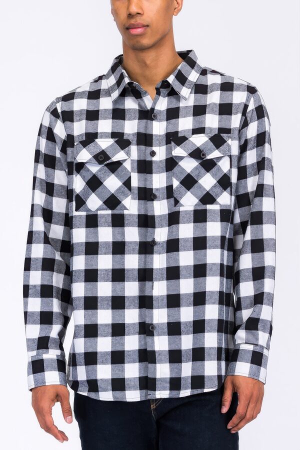 Regular Fit Cotton-Blend Plaid Flannel Shirt