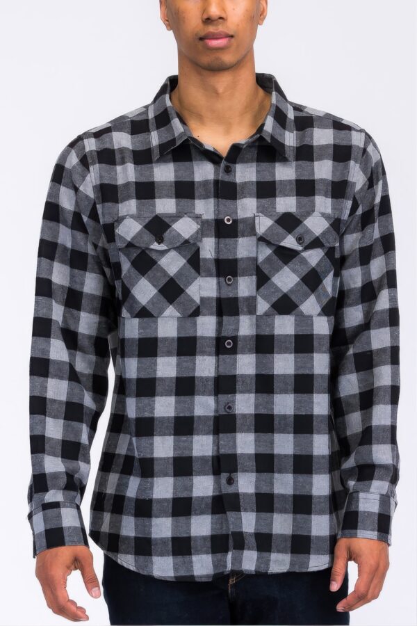 Regular Fit Cotton-Blend Plaid Flannel Shirt