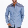 Men’s Two-Tone Long-Sleeve Button-Down Shirt