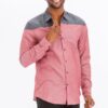 Men’s Two-Tone Long-Sleeve Button-Down Shirt