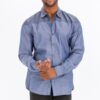 Men’s Two-Tone Long-Sleeve Button-Down Shirt