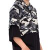 Contrast 3/4 Hoodtee – Grey Colorblock Camo