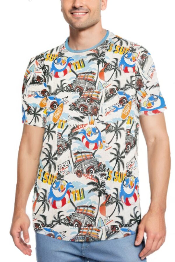 Allover Print Short-Sleeve Tee – Tropical & Boat Prints