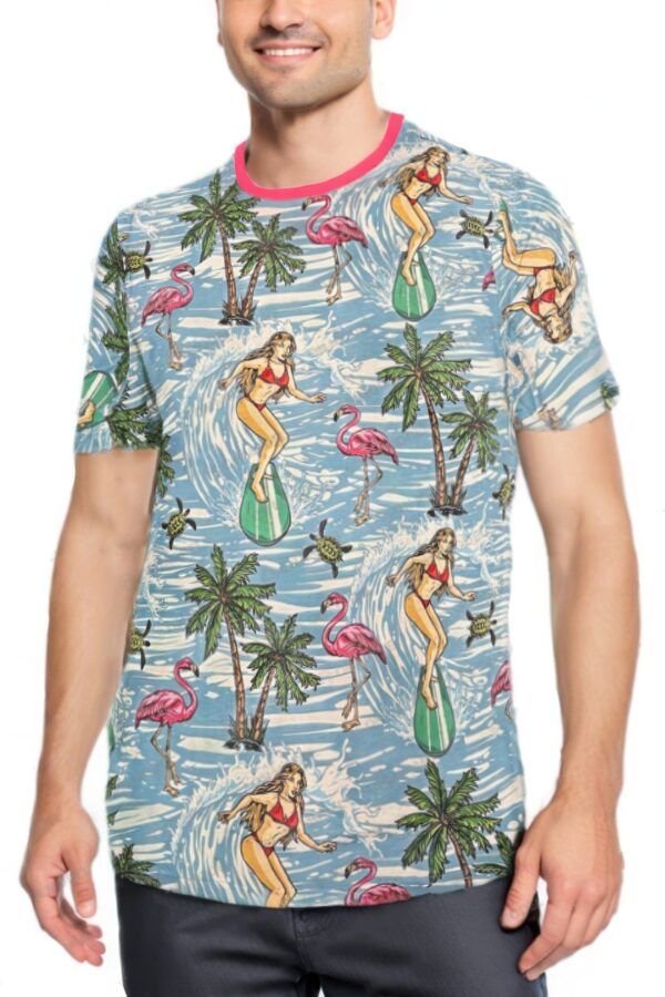 Allover Print Short-Sleeve Tee – Tropical & Boat Prints