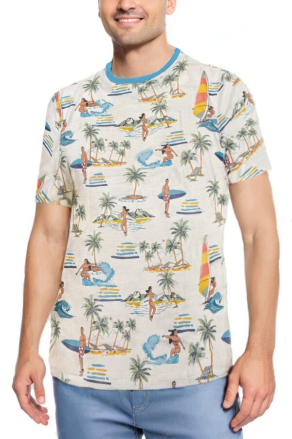 Allover Print Short-Sleeve Tee – Tropical & Boat Prints