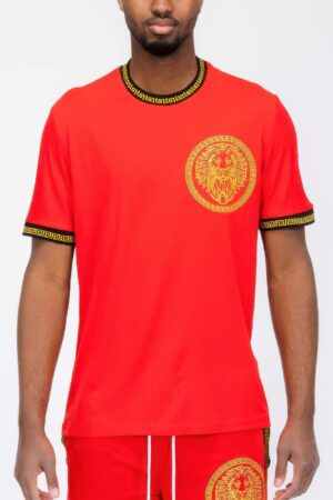 Men’s T-Shirt with Gold Lion Embroidery in Classic Colors