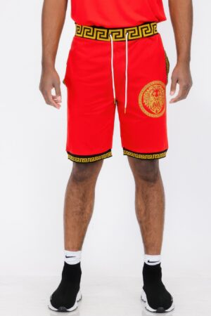 Men’s Black Shorts with Gold Accent – Cotton Blend