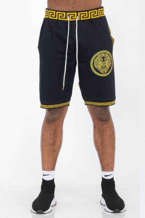 Men’s Black Shorts with Gold Accent – Cotton Blend